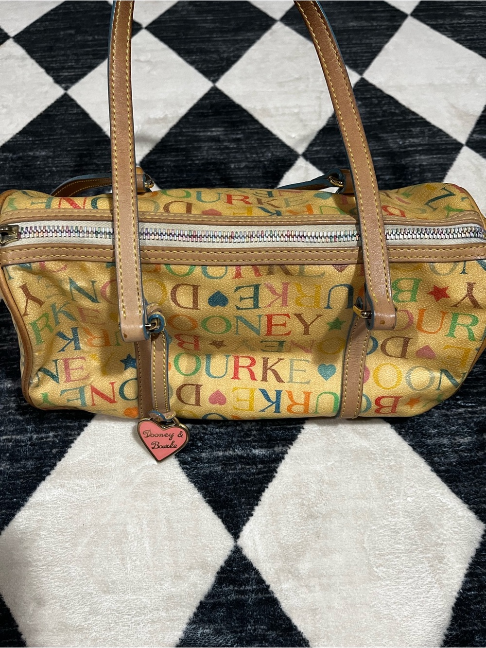 Dooney & Bourke Yellow Multicolor Logo Satchel